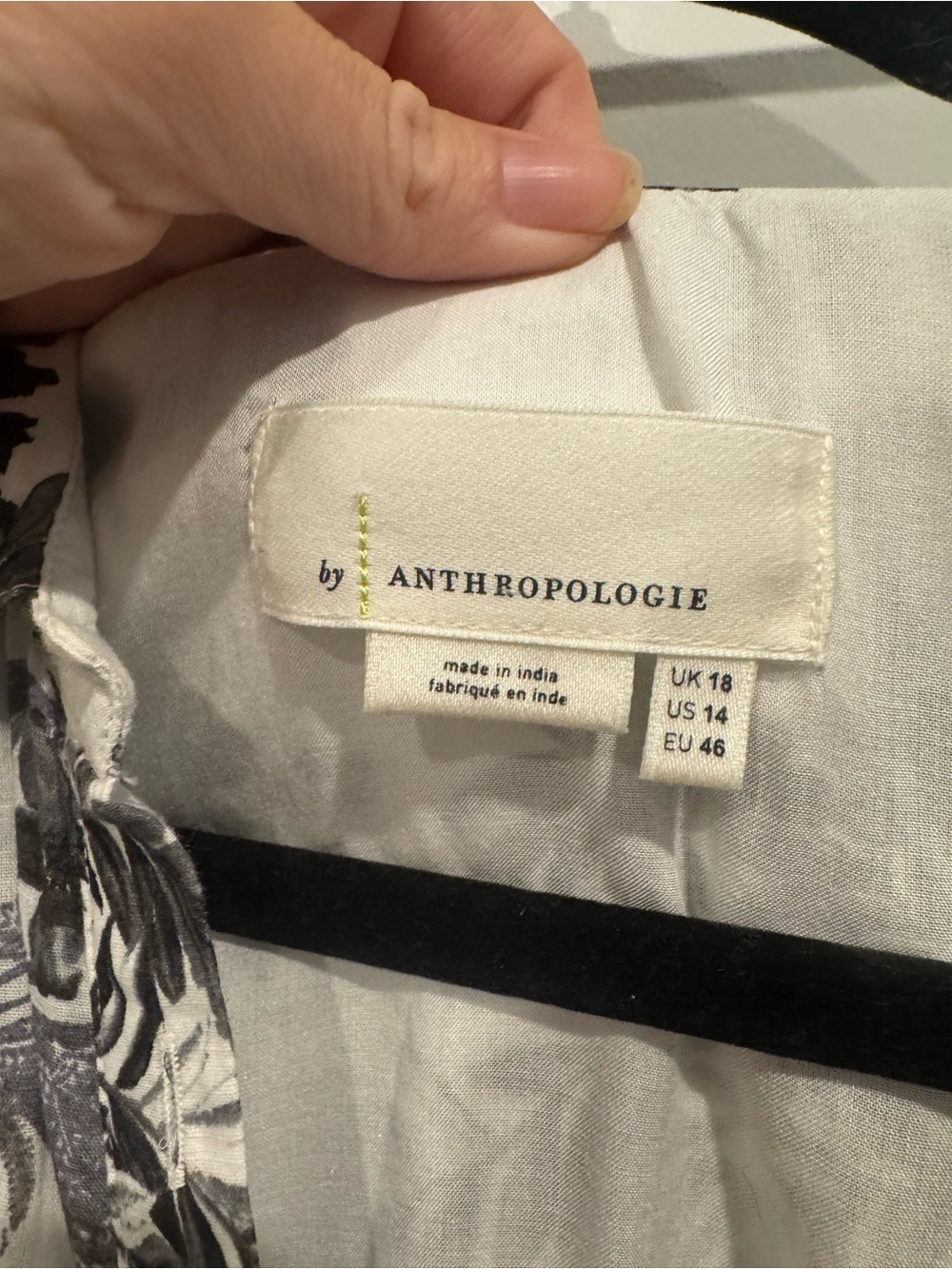 Anthropologie Lavinia Blue White Floral Cotton Shirt Dress Size 14 - Picture 3 of 4